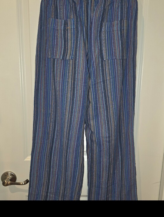 Ganesh Other - Ganesh Blue Multi-Stripe Casual Pant